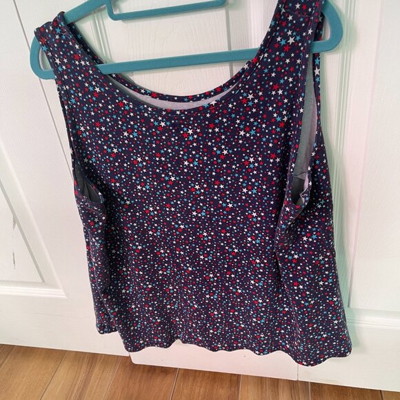 Lands' End Red, White and Blue Stars Tank Top Size 2X - Picture 2 of 5